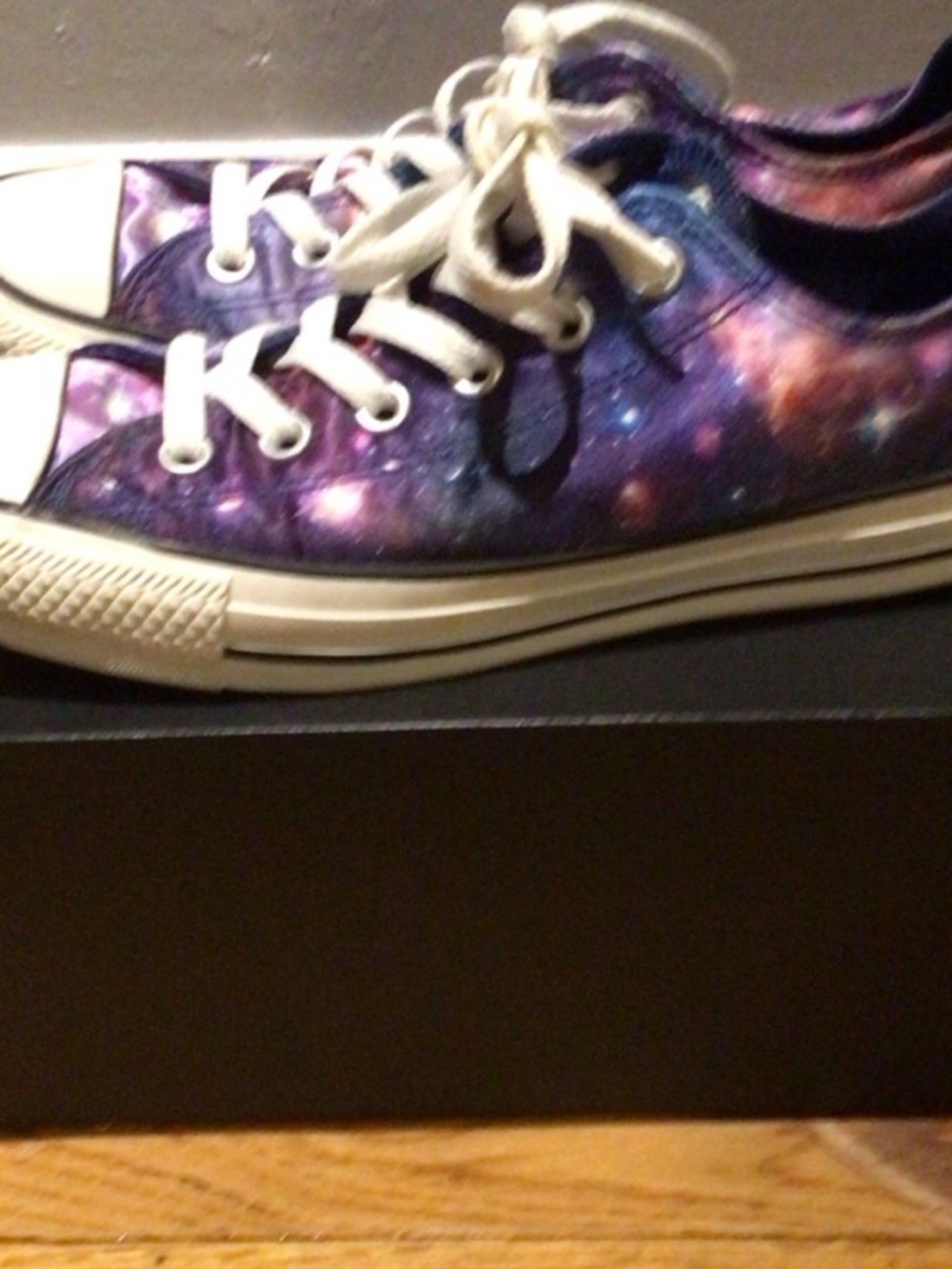 (Like New)Converse Low Top Sneakers — Purple Galaxy Print - Picture 4 of 4